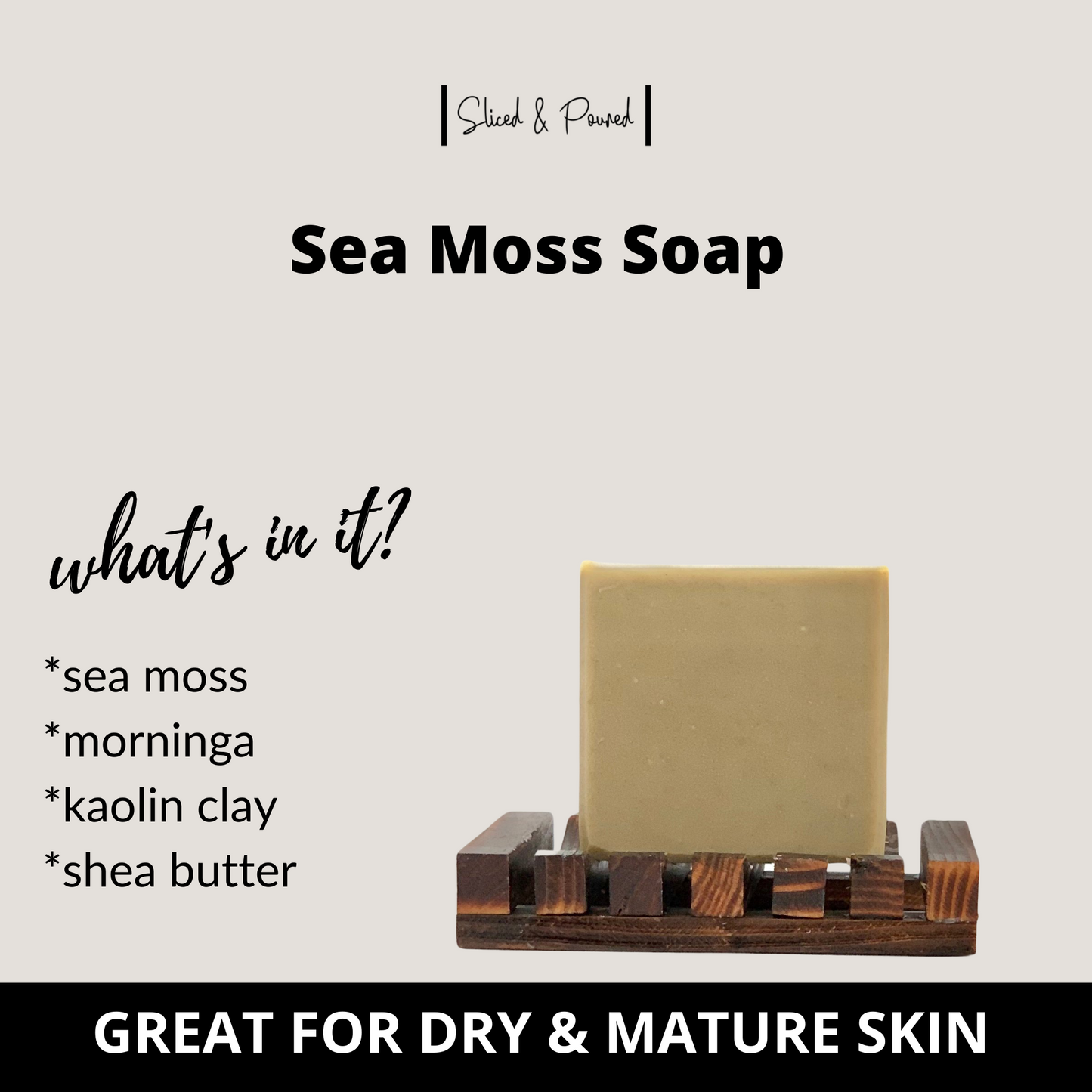 Sea Moss Soap, All Natural Skincare, Dry Skin Anti-Aging, Reduce Wrinkles, Skin Tightening