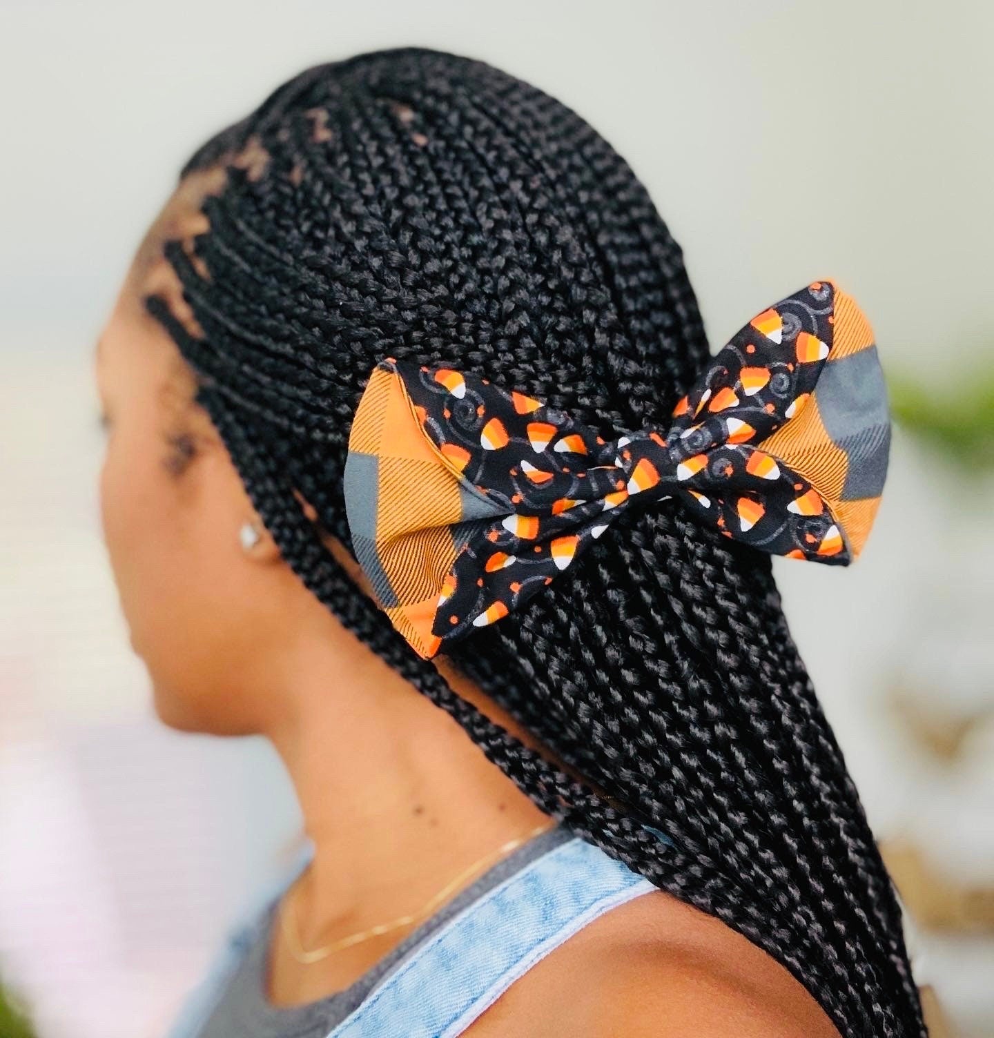 Oversized Halloween Candy Corn Hair Bow, Large Black Orange Statement Hair Clip, Fall Barrette, Halloween Party Hair Piece, Gift For Her
