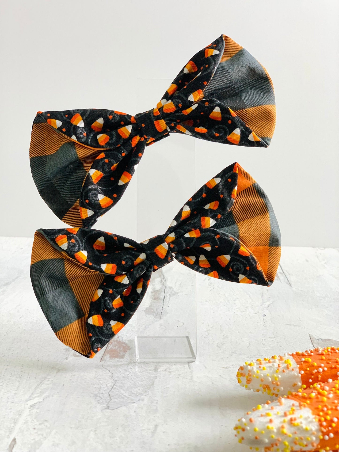 Oversized Halloween Candy Corn Hair Bow, Large Black Orange Statement Hair Clip, Fall Barrette, Halloween Party Hair Piece, Gift For Her