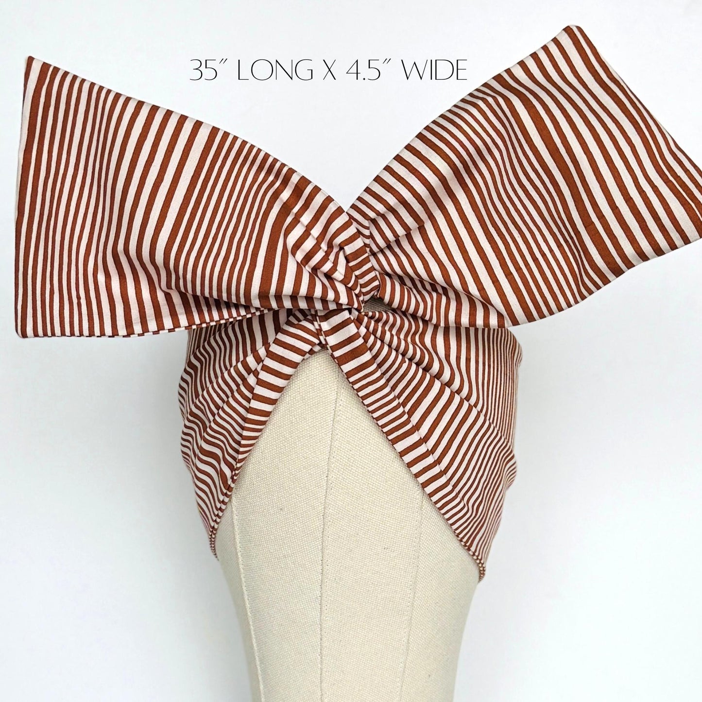 Extra Wide Adjustable Wire Headband, Brown & Tan Striped Print Wired Headband For Women, Bendable Head Wrap, Turban Accessories, Head Scarf