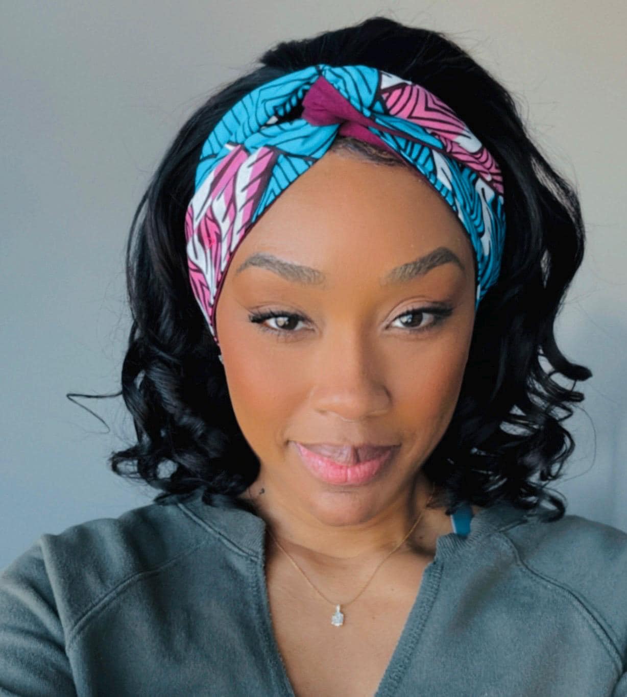Extra Wide Reversible Wire Wrap African Print Headband, Burgundy Pink Blue Wired Headband, Ankara Head Wrap, Turban for Women, Head Scarf