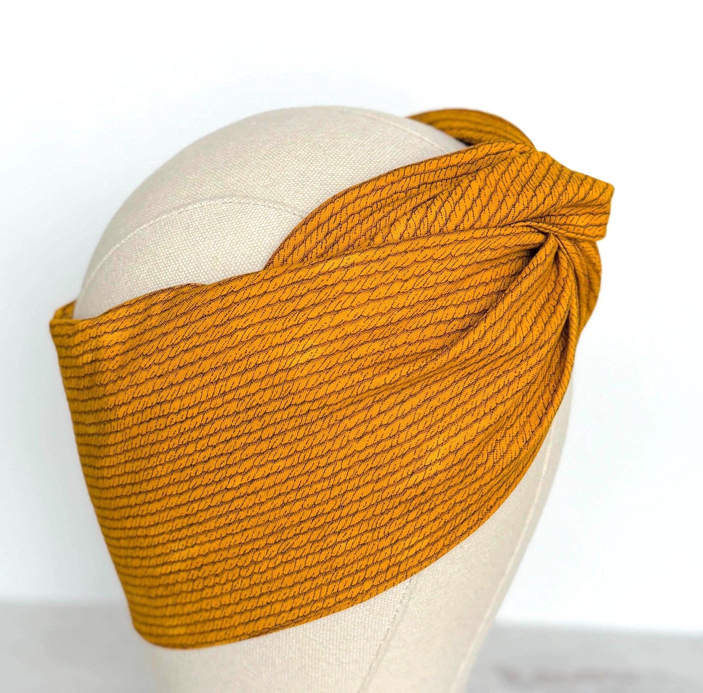 Extra Wide Adjustable Wire Headband, Mustard Yellow & Brown Wired Headband For Women, Bendable Head Wrap, Turban Accessories, Head Scarf