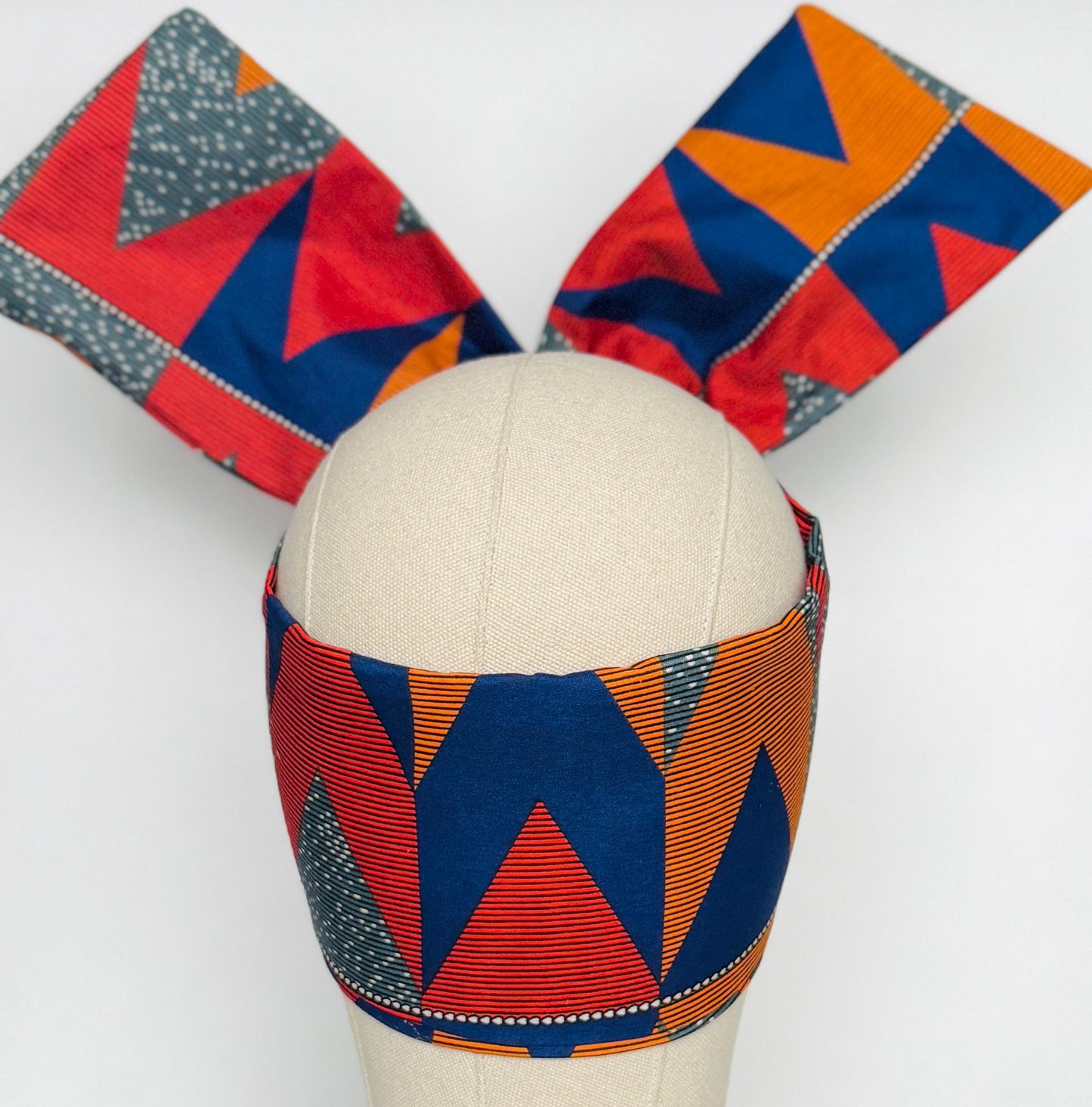 Extra Wide Adjustable Wire Wrap, Ankara Wired Headband, Red Blue Grey Orange African Fabric Head Wrap, Ankara Afro Boho Accessories