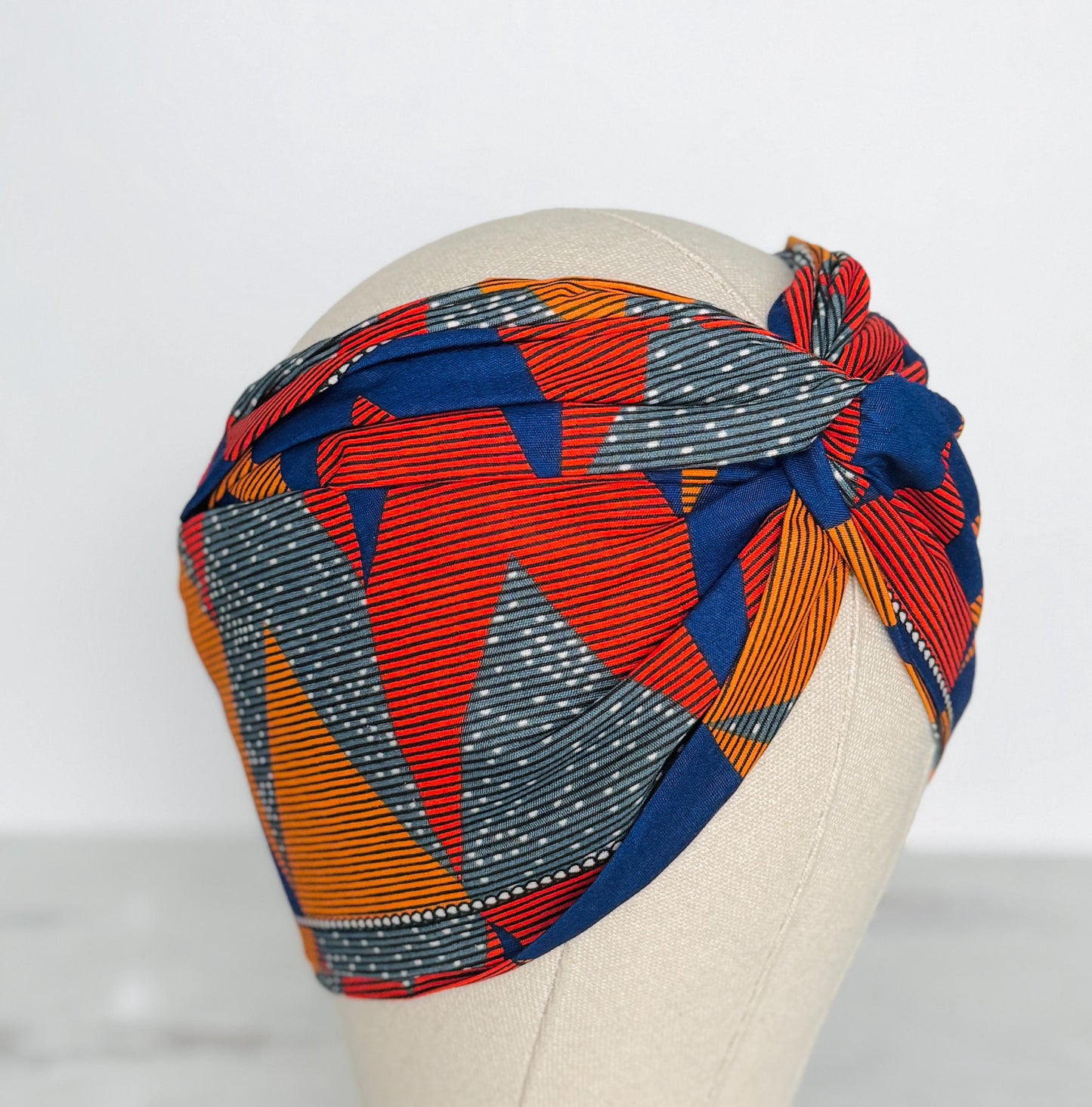 Extra Wide Adjustable Wire Wrap, Ankara Wired Headband, Red Blue Grey Orange African Fabric Head Wrap, Ankara Afro Boho Accessories