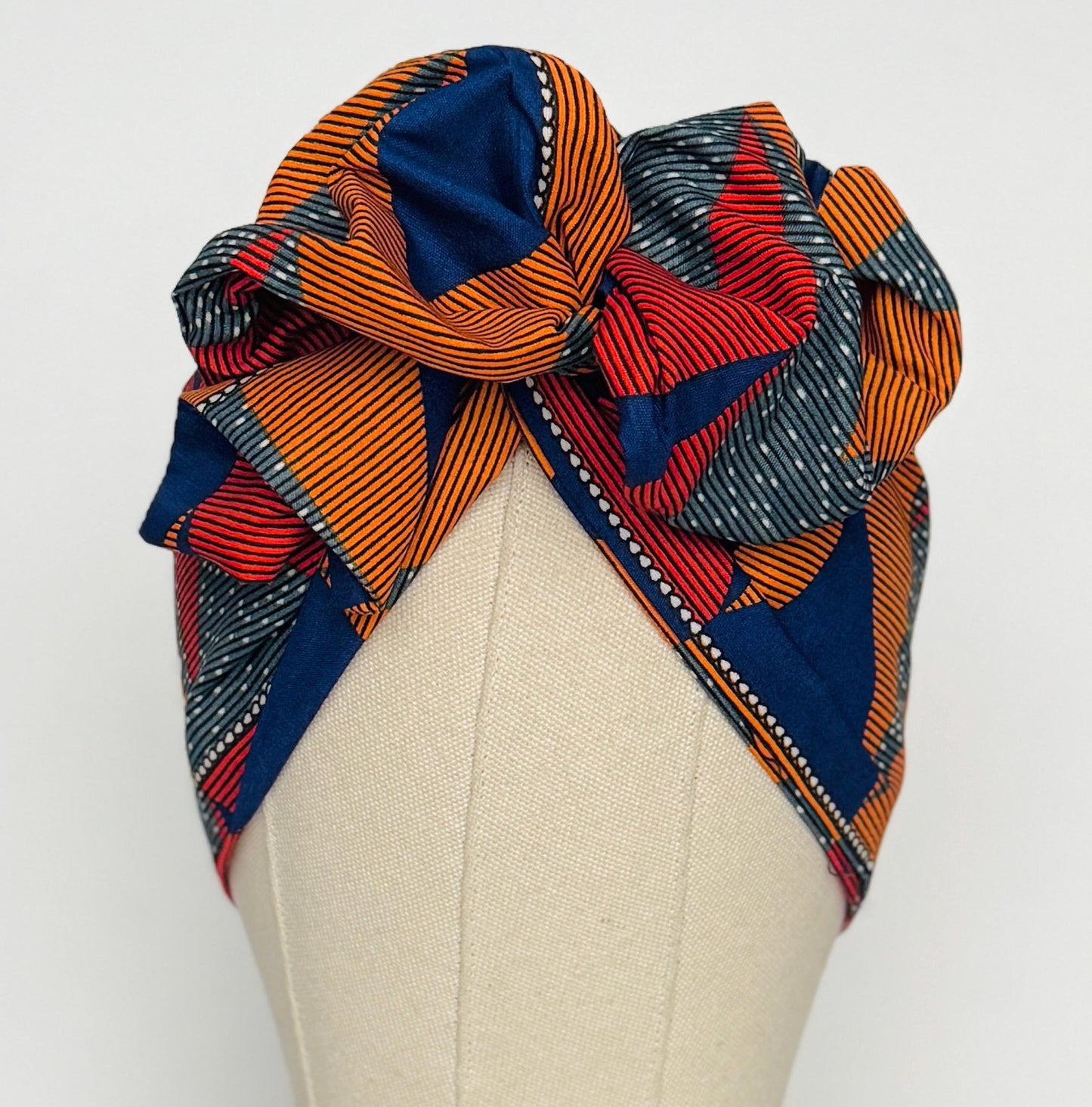 Extra Wide Adjustable Wire Wrap, Ankara Wired Headband, Red Blue Grey Orange African Fabric Head Wrap, Ankara Afro Boho Accessories