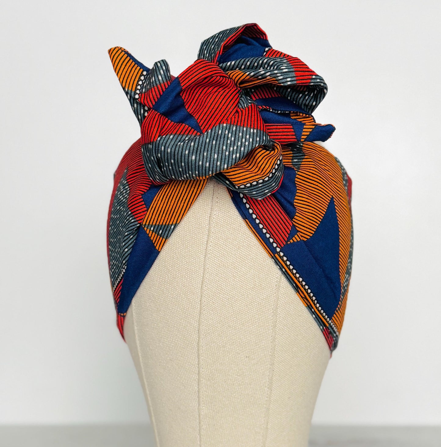 Extra Wide Adjustable Wire Wrap, Ankara Wired Headband, Red Blue Grey Orange African Fabric Head Wrap, Ankara Afro Boho Accessories