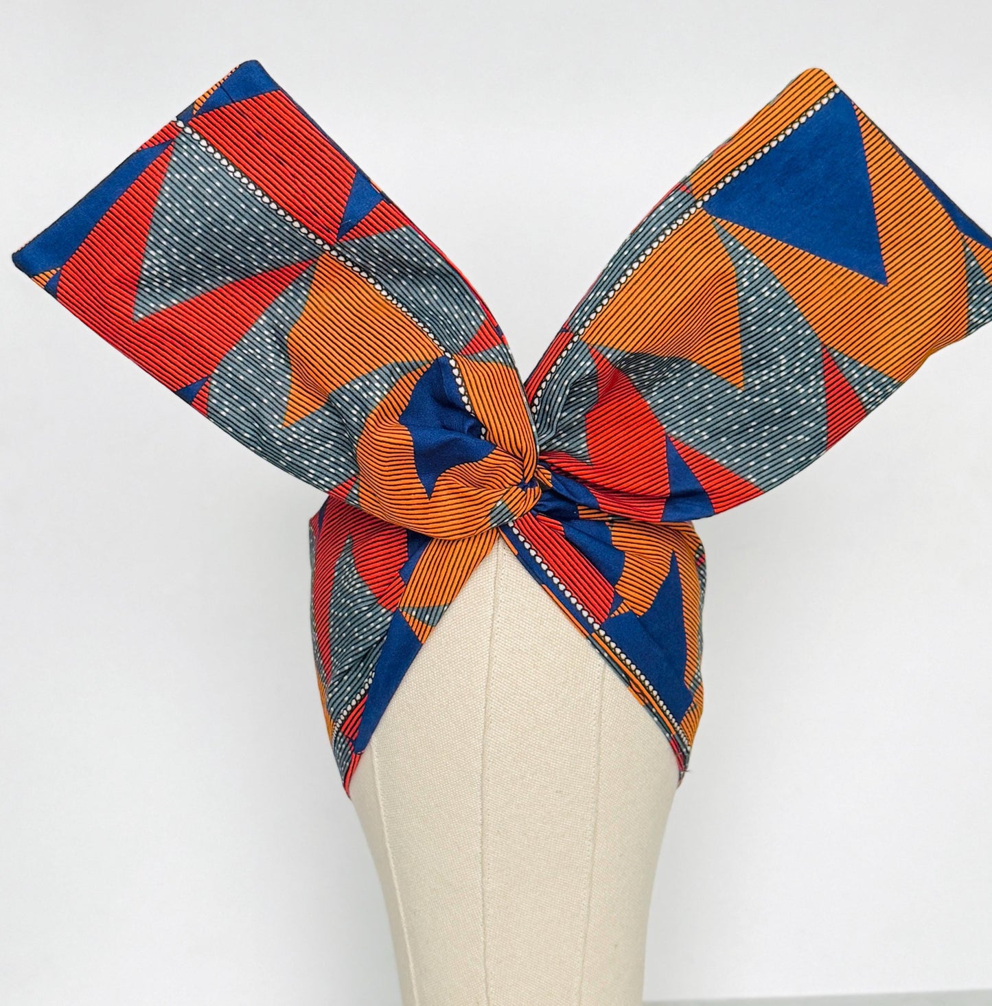Extra Wide Adjustable Wire Wrap, Ankara Wired Headband, Red Blue Grey Orange African Fabric Head Wrap, Ankara Afro Boho Accessories