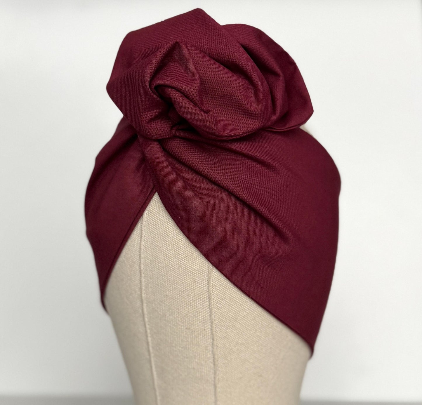Extra Wide Adjustable Wire Headband, BURGUNDY Wired Head Wrap, Turban, Fashion Hair Accessories for Women