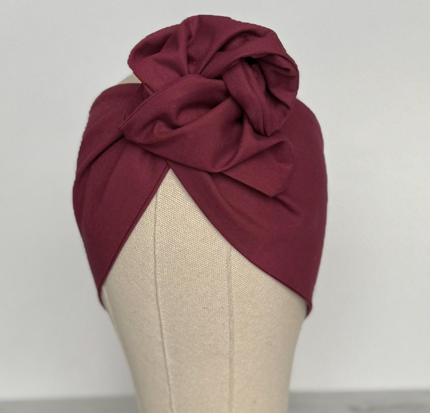 Extra Wide Adjustable Wire Headband, BURGUNDY Wired Head Wrap, Turban, Fashion Hair Accessories for Women