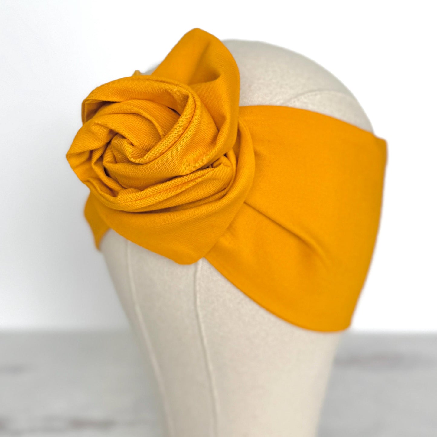 Extra Wide Adjustable Wire Headband, Yellow Wired Head Wrap, Turban, Fashion Hair Accessories for Women