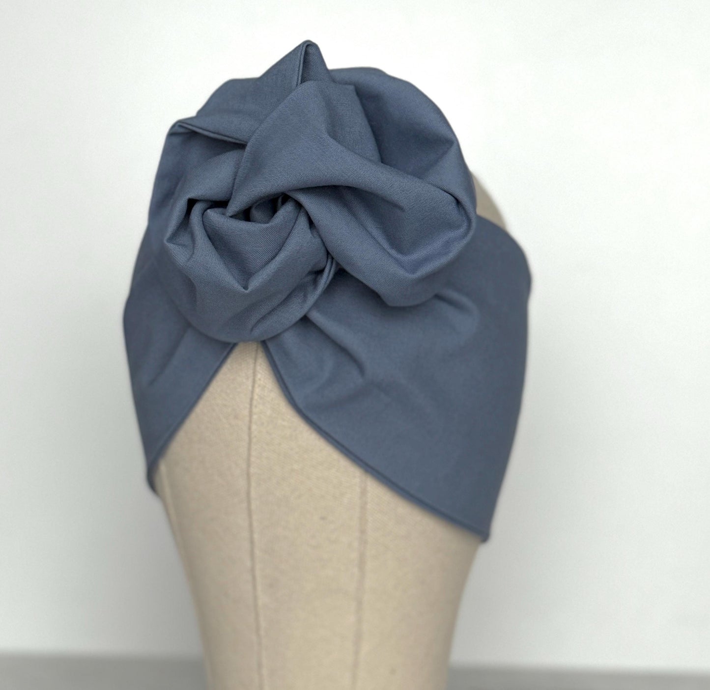 Extra Wide Adjustable Wire Headband, Light Blue Wired Head Wrap, Turban, Fashion Hair Accessories for Women