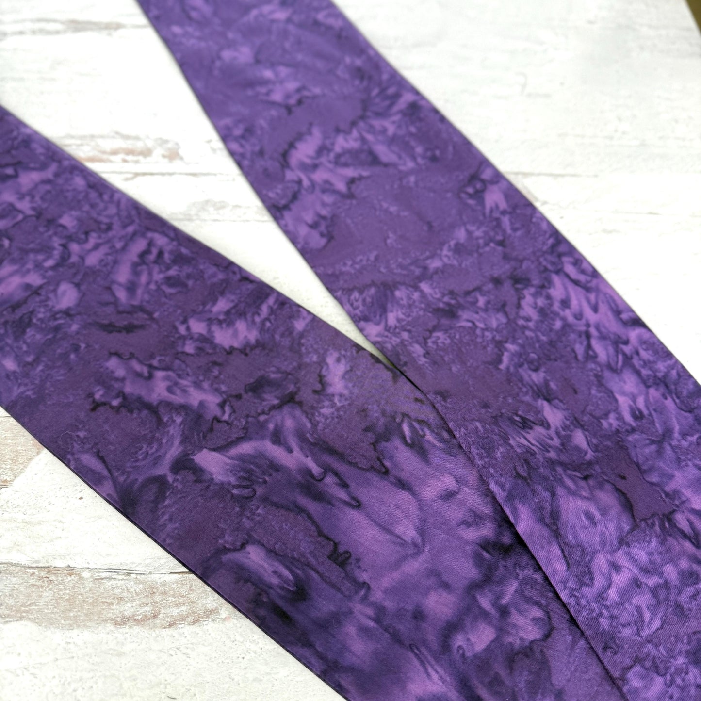 Extra Long & Wide BENDABLE Wire Head Wrap, Boho Purple Batik Organic Print Wired Headband and Turban, Summer Hair Wrap, Gift For Her
