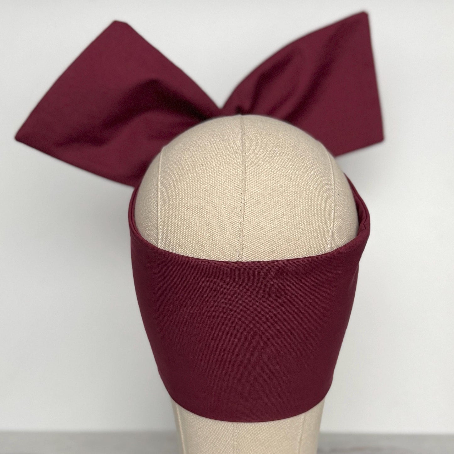 Extra Wide Adjustable Wire Headband, BURGUNDY Wired Head Wrap, Turban, Fashion Hair Accessories for Women