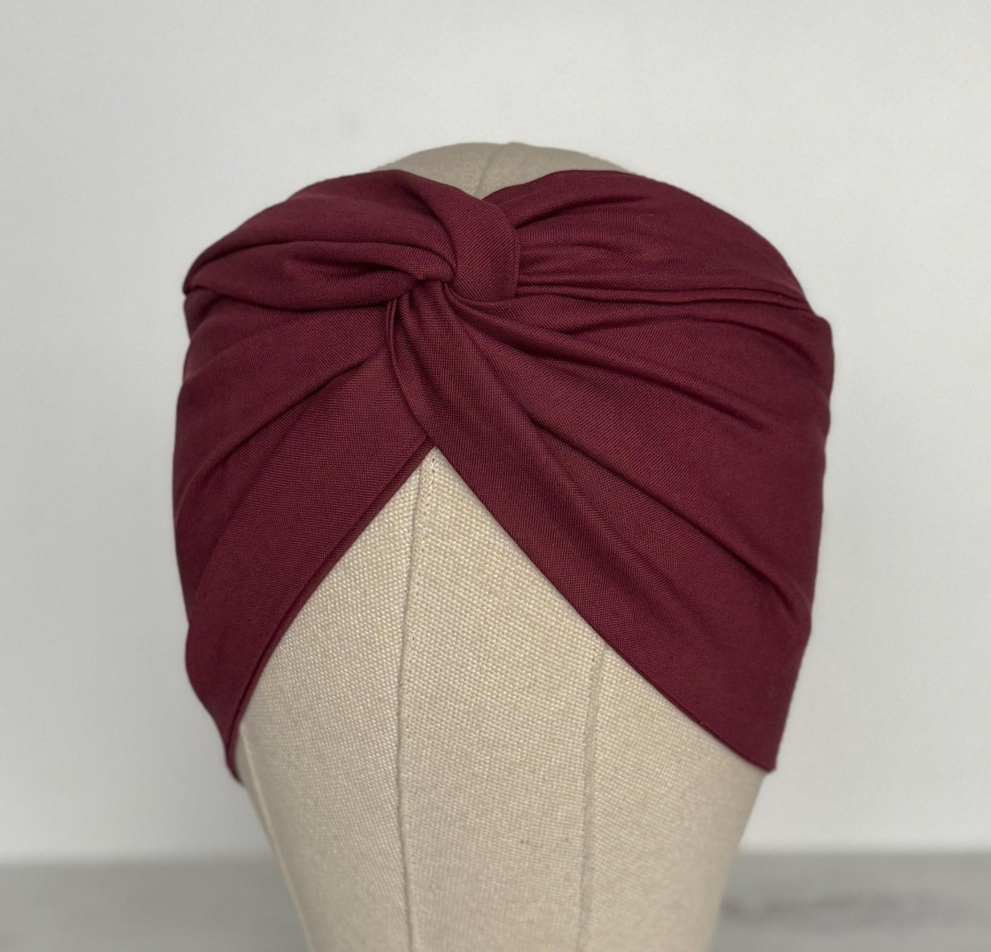 Extra Wide Adjustable Wire Headband, BURGUNDY Wired Head Wrap, Turban, Fashion Hair Accessories for Women