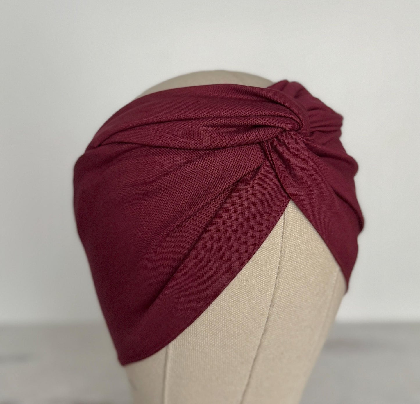 Extra Wide Adjustable Wire Headband, BURGUNDY Wired Head Wrap, Turban, Fashion Hair Accessories for Women