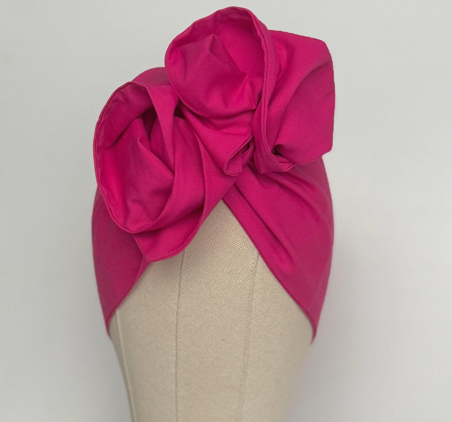 Extra Long Wide Adjustable Wire Headband, Fuchsia Pink Solid Colored, Wired Headband and Turban, Fabric Hair Wrap, Headband for Women
