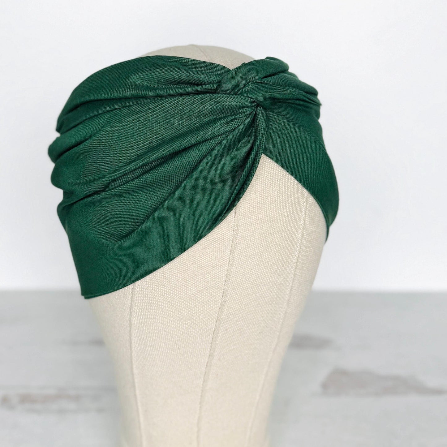 Extra Wide Adjustable Wire Headband, Emerald Green Wired Head Wrap, Turban, Fashion Hair Accessories for Women, Bandana