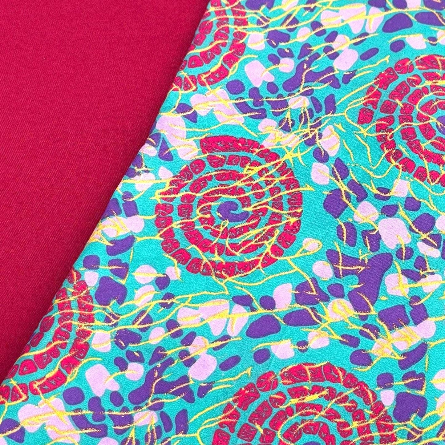 Full Turban Wire Headband, Reversible Extra Wide Teal Magenta African Ankara Print Wired Headband, Fabric Head Wrap, Afro Boho Accessories