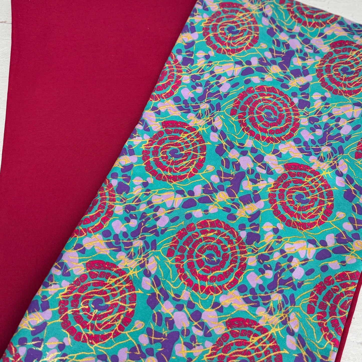 Full Turban Wire Headband, Reversible Extra Wide Teal Magenta African Ankara Print Wired Headband, Fabric Head Wrap, Afro Boho Accessories