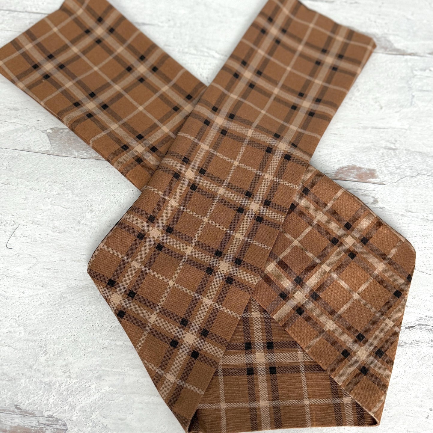 Extra Wide Adjustable Wire Headband, Brown Black Plaid Print, Boho Wired Headband, Fabric Head Wrap, Turban, Gift for Her, Bendable Scarf