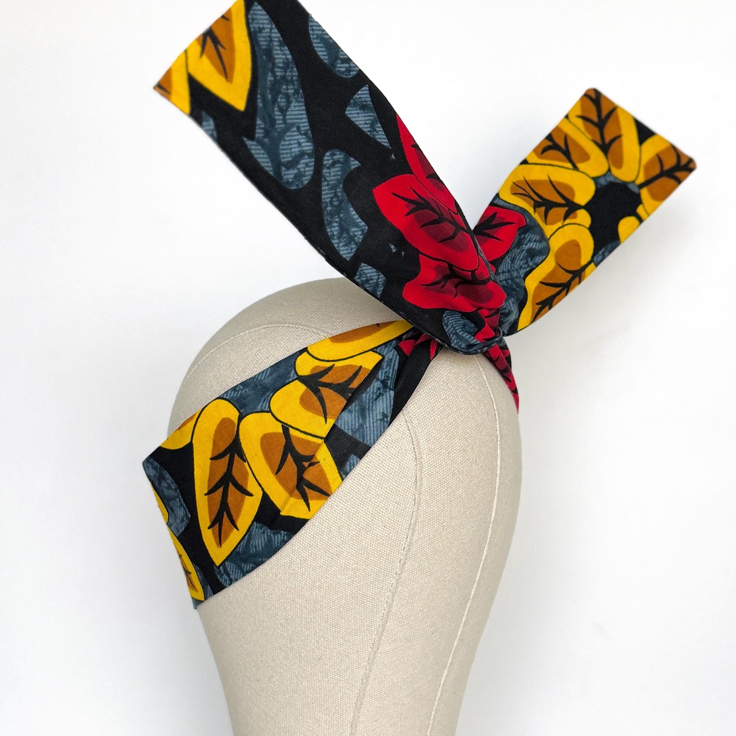 Mini Adjustable Reversible Ankara Wire Head Wrap, African Print Wired Headband, Fabric Head Wrap, Women Head Scarf, Hair Accessories