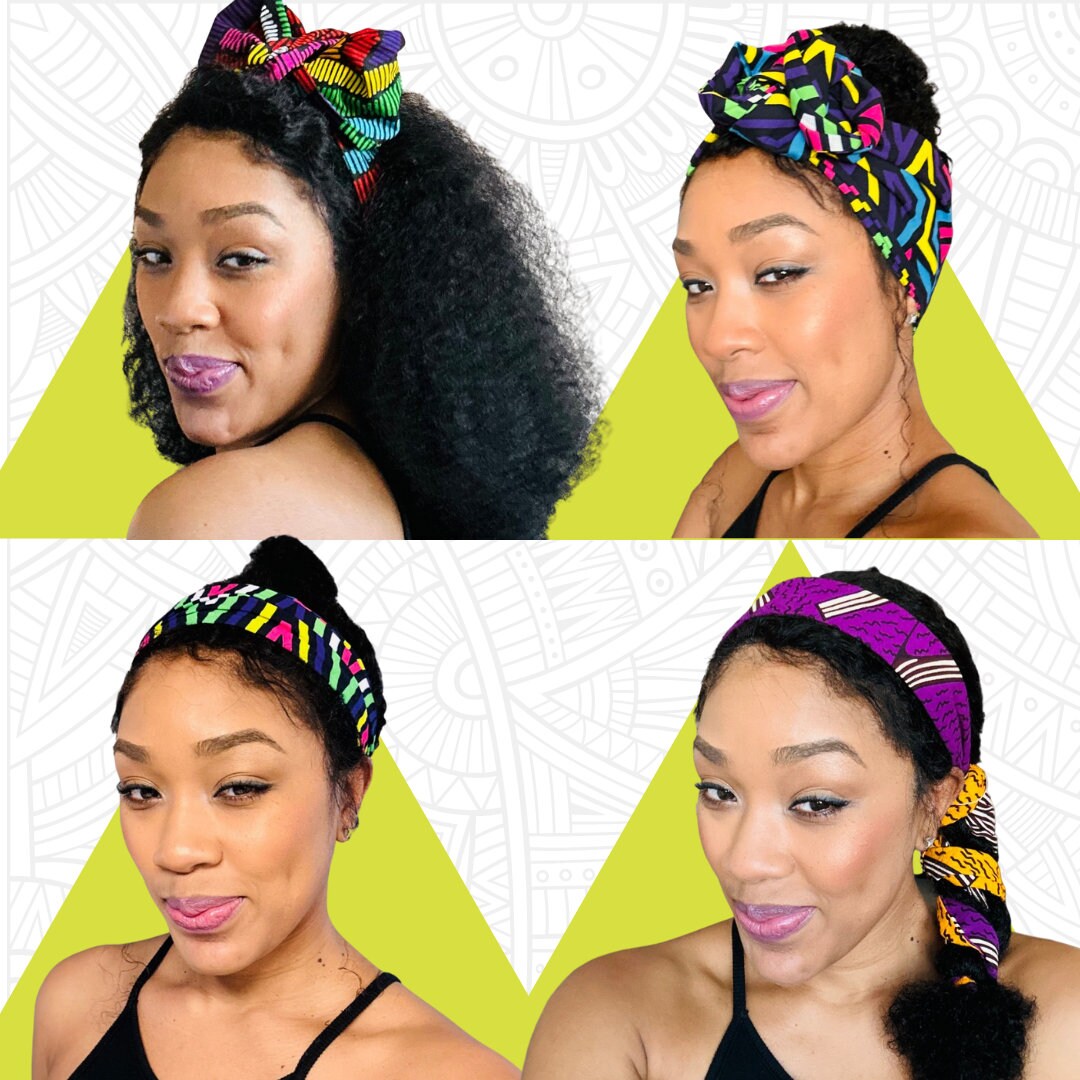 Extra Long Wide Adjustable Wire Wrap Ankara Print Headband, Wired Headband, African Fabric Head Wrap, Ankara Headband, Accessories, Turban