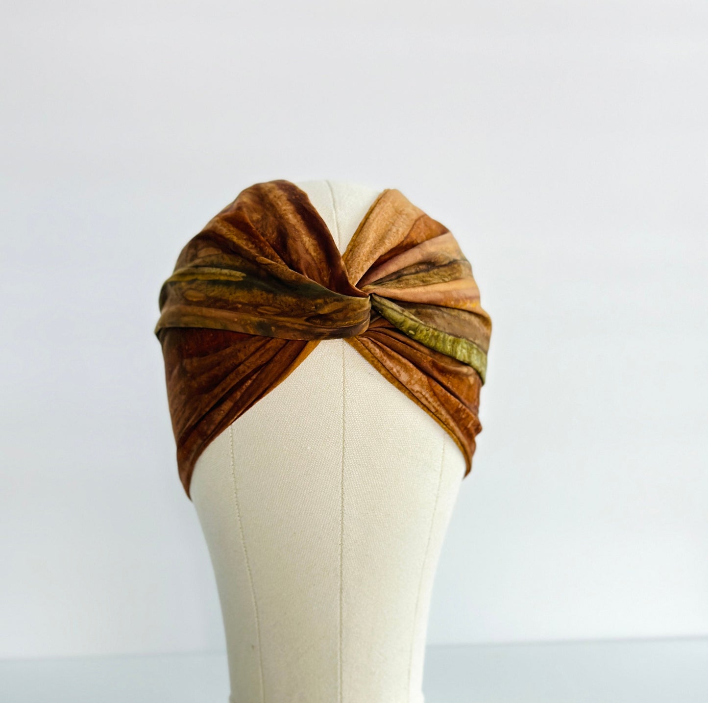 Extra Long Wire Wrapped Batik Headband, Batik Fabric Brown, Wired Headband, Fabric Head Wrap, Headband, Boho Chic Accessories (CAYENNE)