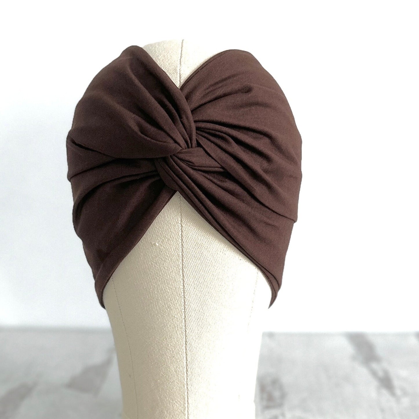 Extra Long Wide Adjustable Wire Headband, Dark Brown Espresso Solid Colored, Wired Headband, Fabric Head Wrap, Turban, Cotton Headband