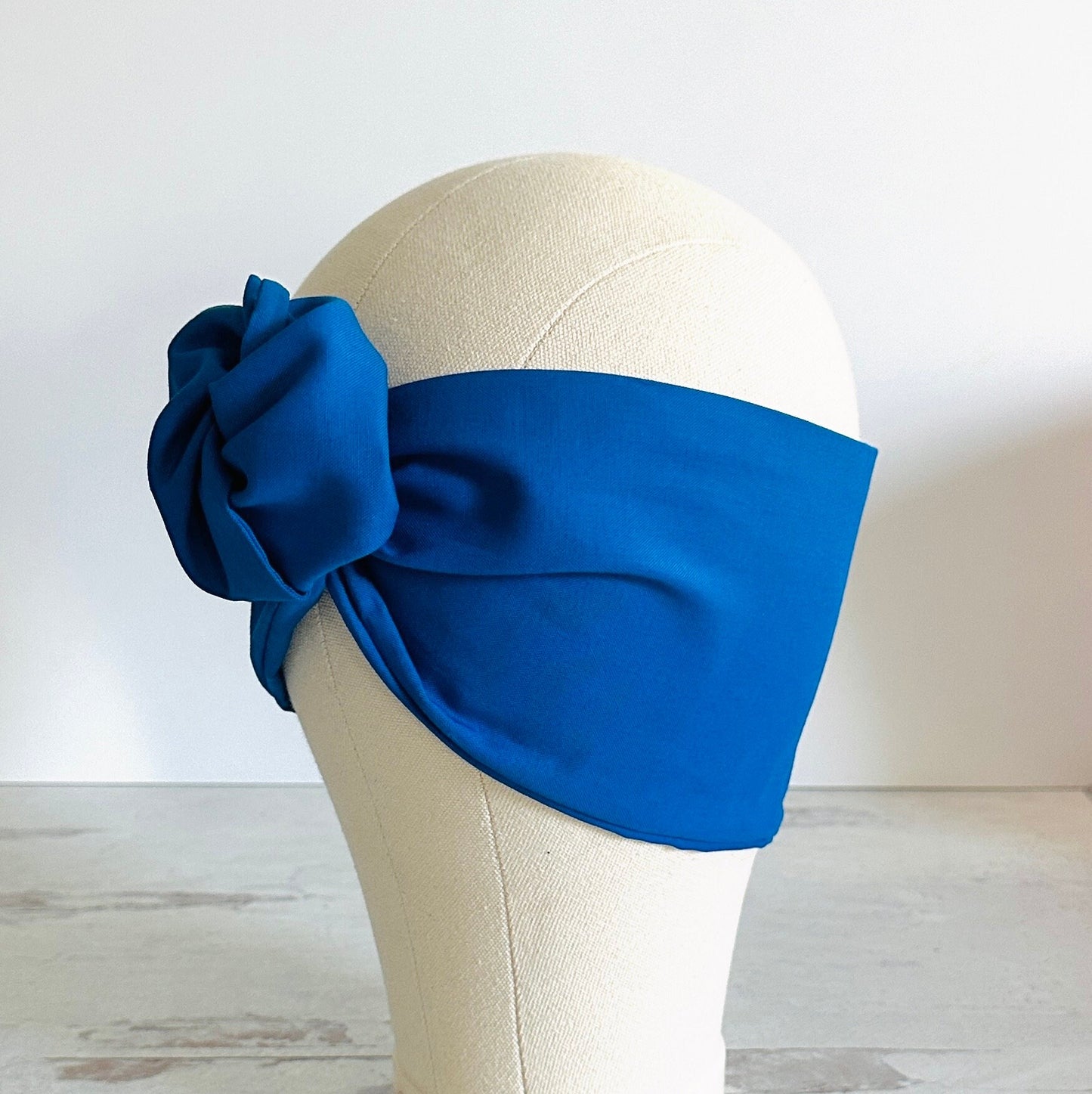 Extra Wide Adjustable Wire Headband, Royal Blue, Wired Fabric Head Wrap, Turban, Fashion Hair Accessories for Women