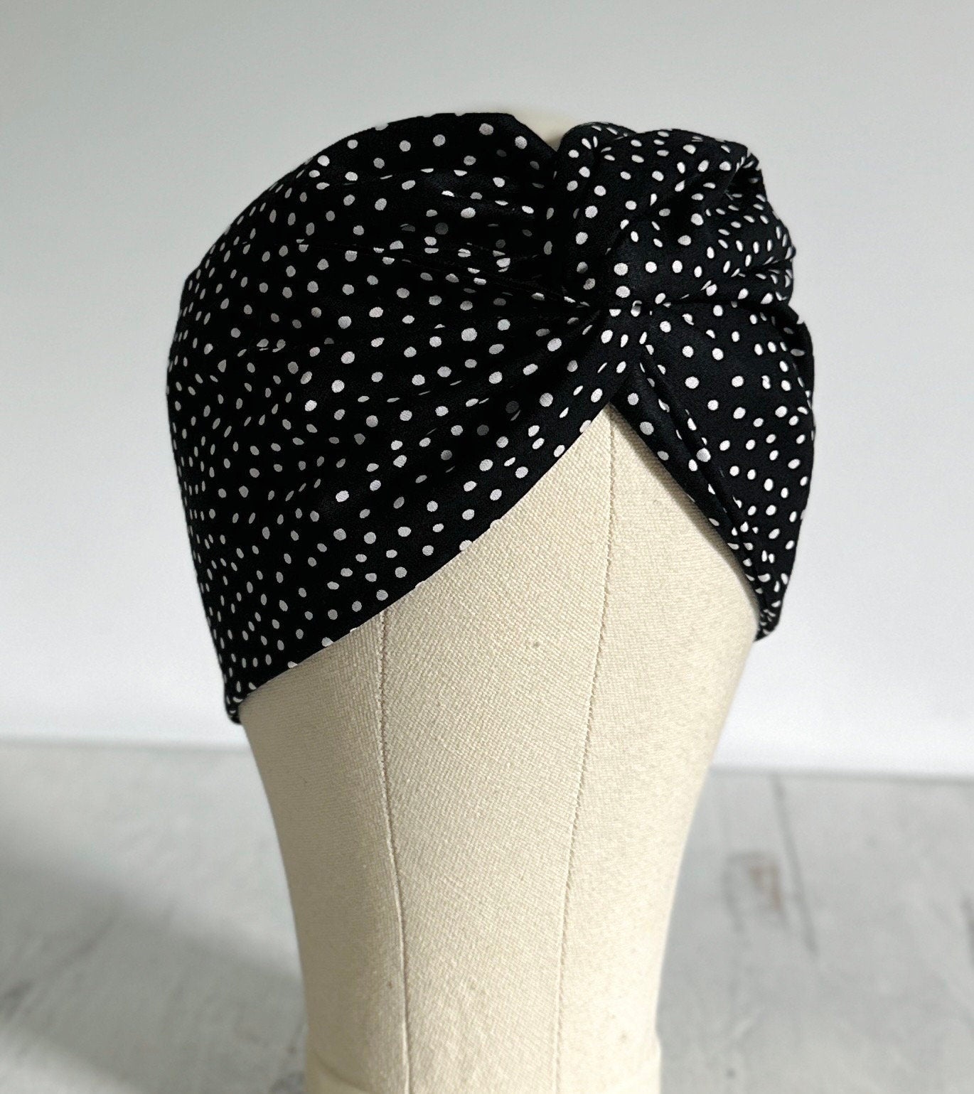 Extra Wide Adjustable Wire Headband, Polka Dot Print Wired Headband For Women, Bendable Head Wrap, Turban Accessories, Head Scarf