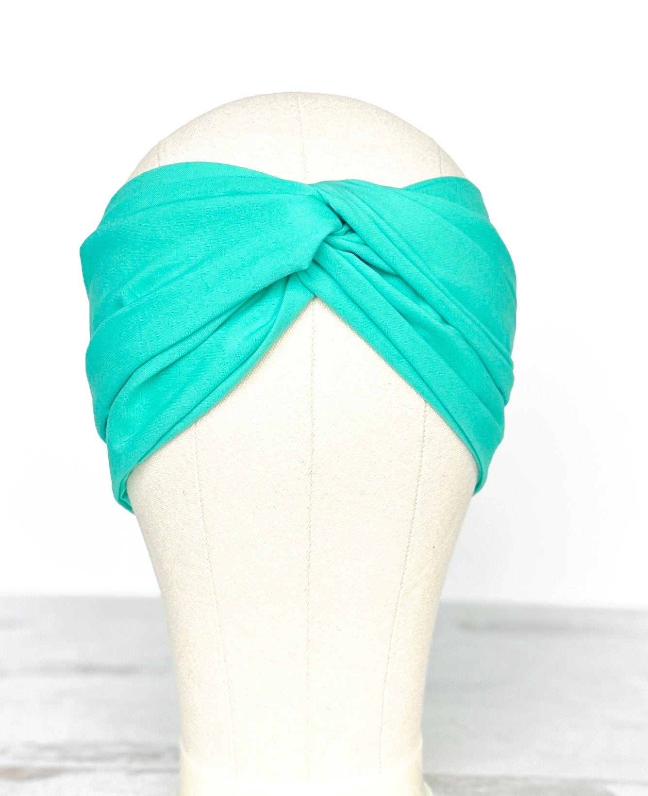 Extra Long Wide Adjustable Wire Headband, Teal Solid Colored, Wired Headband, Fabric Head Wrap, Turban, Cotton Headband for Women