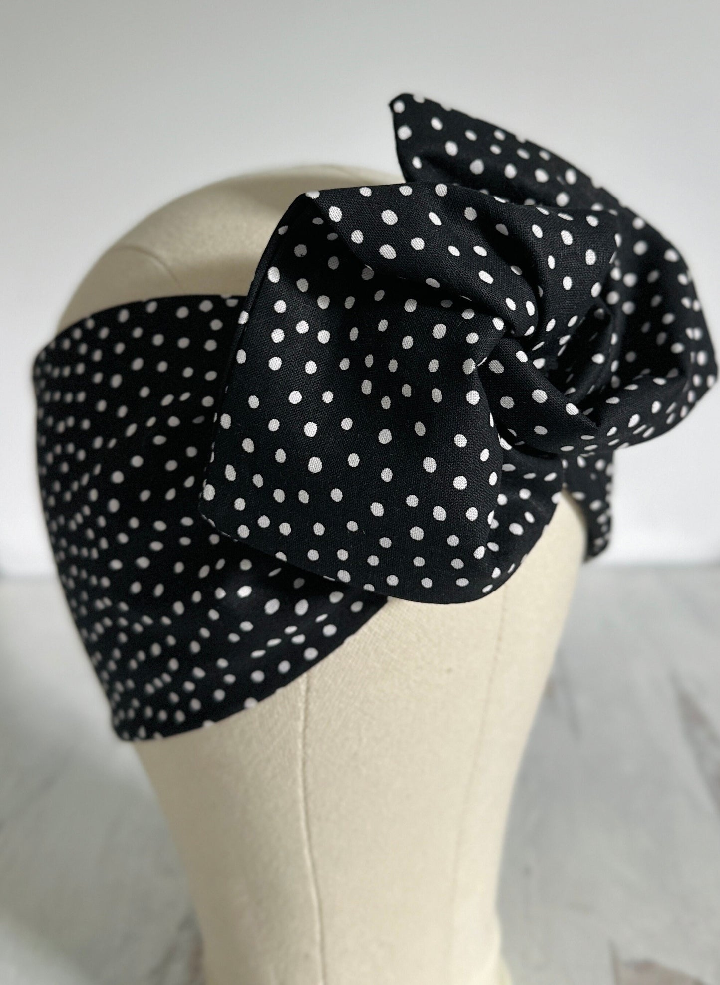 Extra Wide Adjustable Wire Headband, Polka Dot Print Wired Headband For Women, Bendable Head Wrap, Turban Accessories, Head Scarf