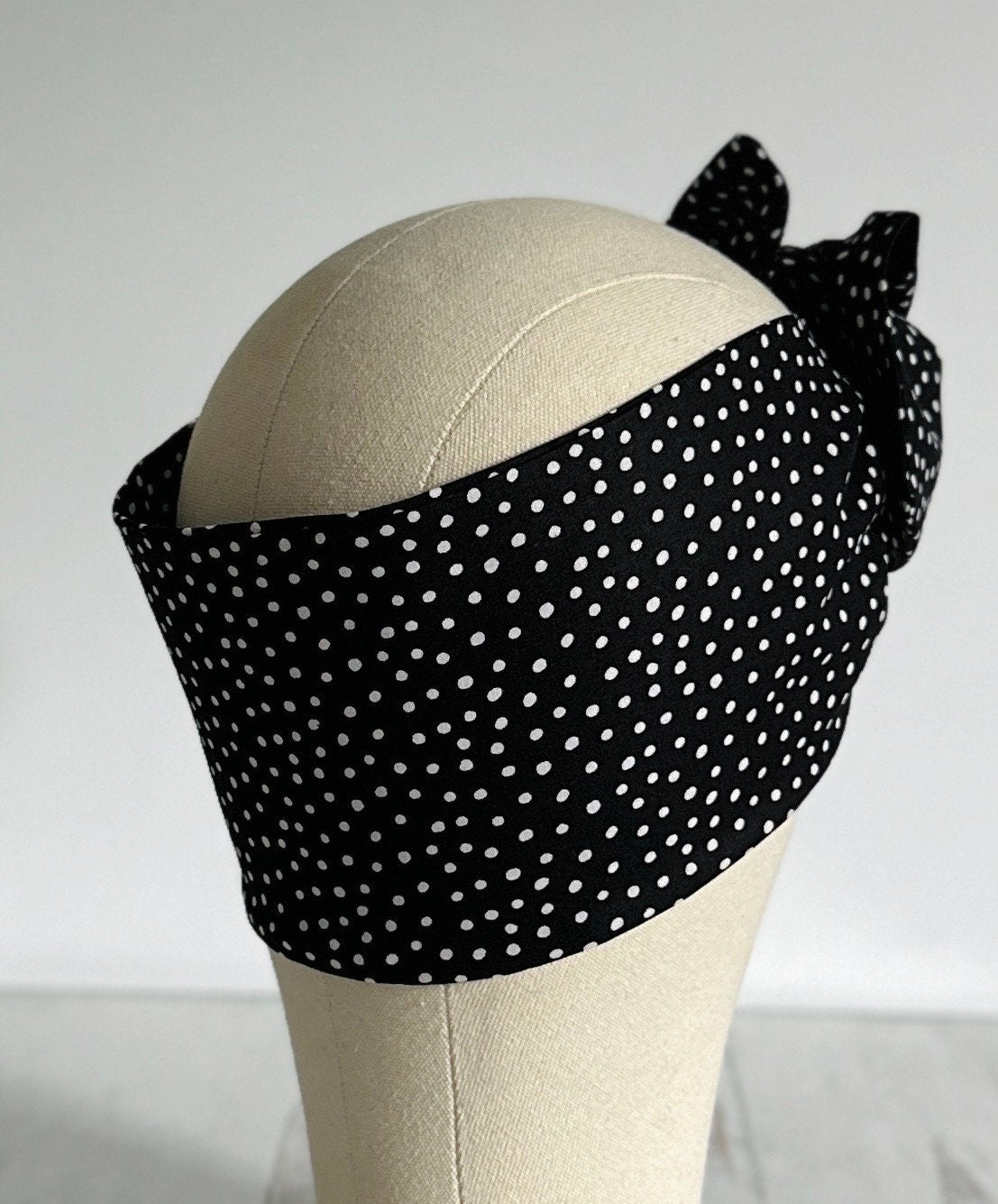 Extra Wide Adjustable Wire Headband, Polka Dot Print Wired Headband For Women, Bendable Head Wrap, Turban Accessories, Head Scarf