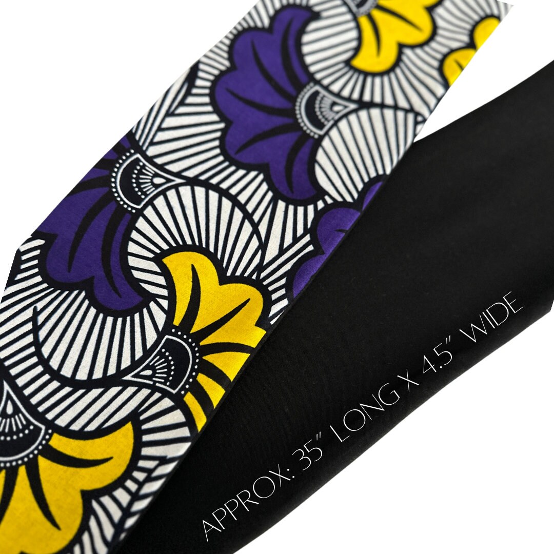 Extra Wide Reversible Wire Wrap African Print Headband, Purple & Yellow Wired Headband, Ankara Head Wrap, Turban for Women, Head Scarf