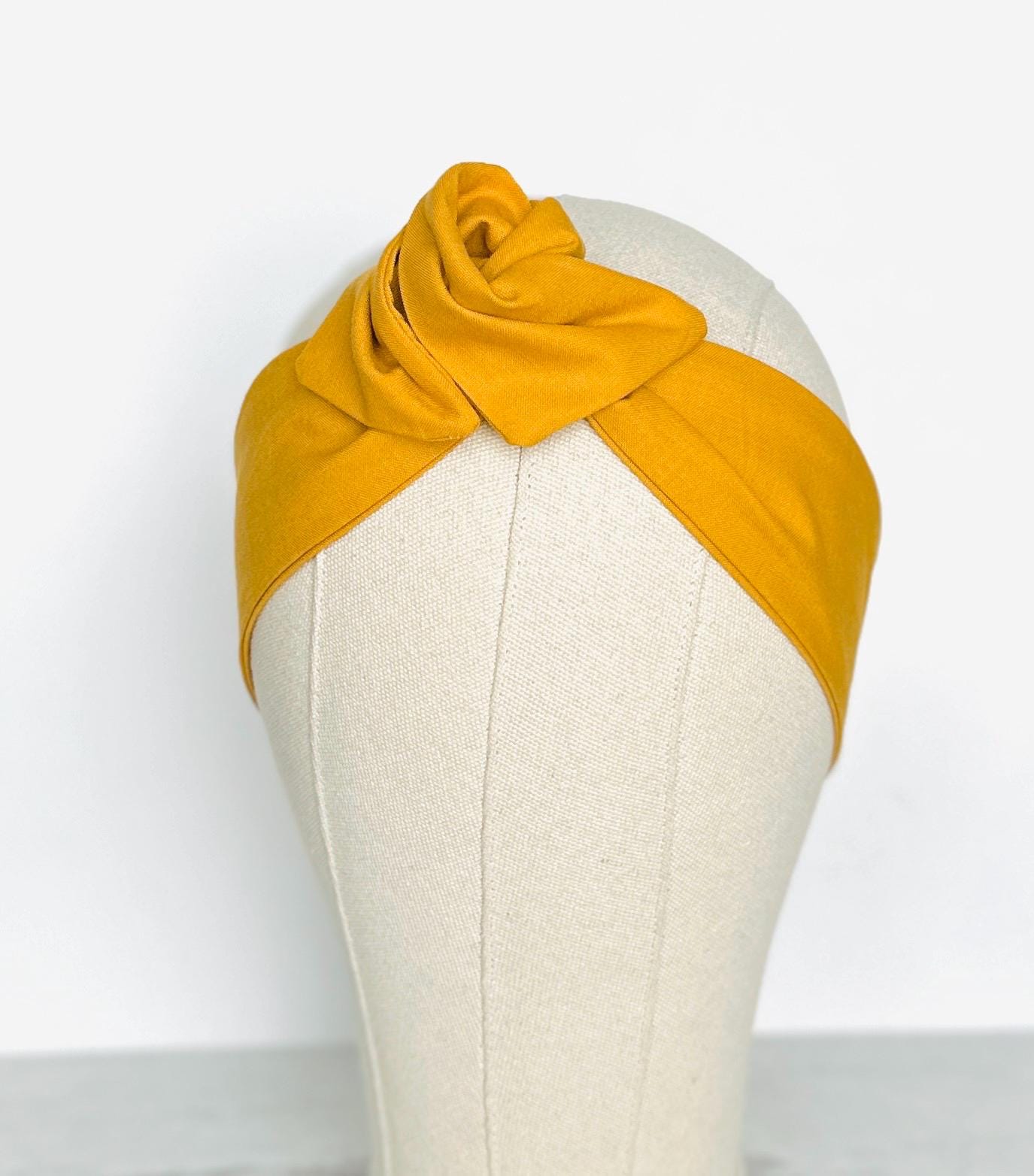 Mini Adjustable Wire Head Wrap, Mustard Yellow Fall Wired Headband, Bendable Fabric Head Wrap, Women Head Scarf, Gift Ideas Mom Wife Friend