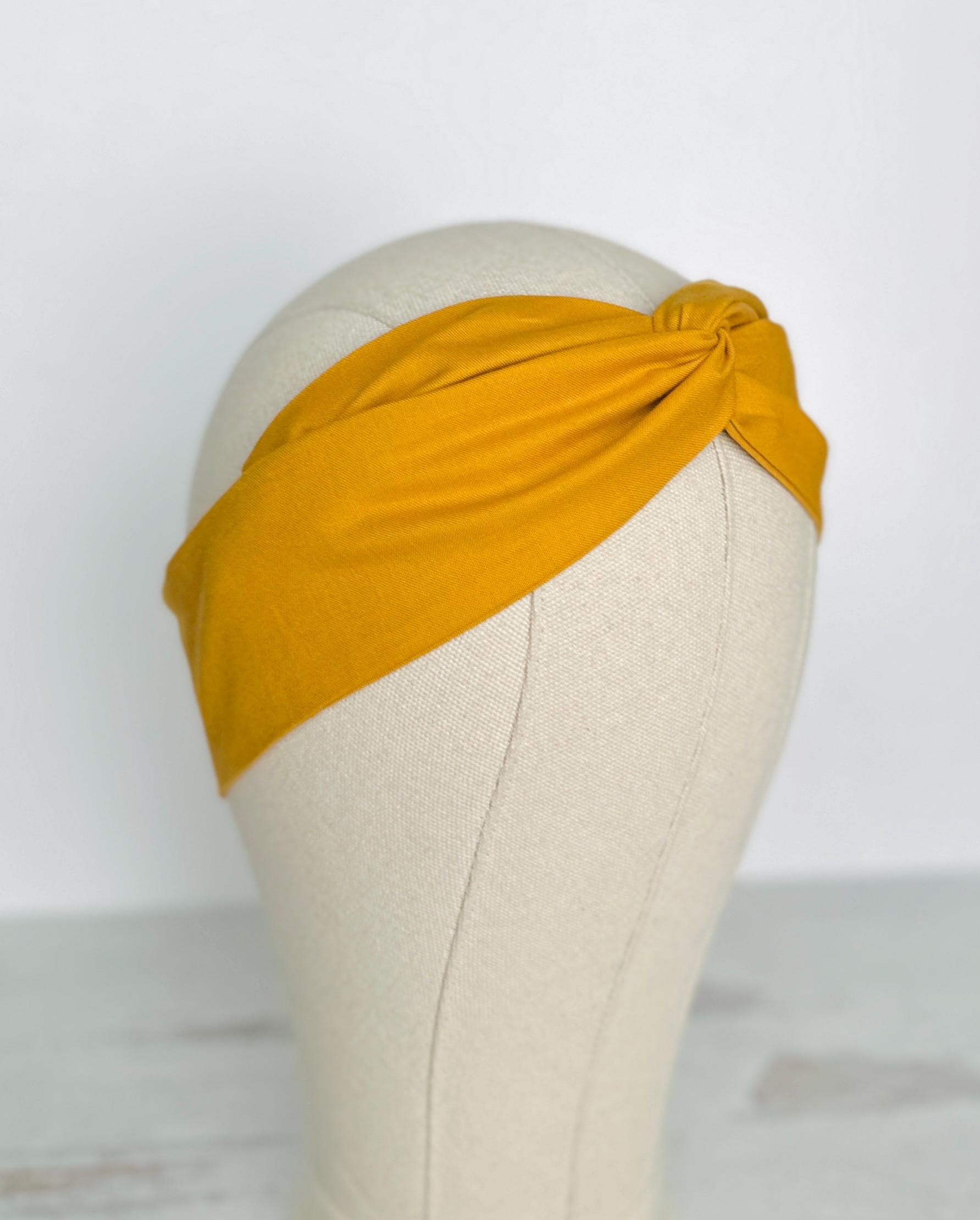 Mini Adjustable Wire Head Wrap, Mustard Yellow Fall Wired Headband, Bendable Fabric Head Wrap, Women Head Scarf, Gift Ideas Mom Wife Friend