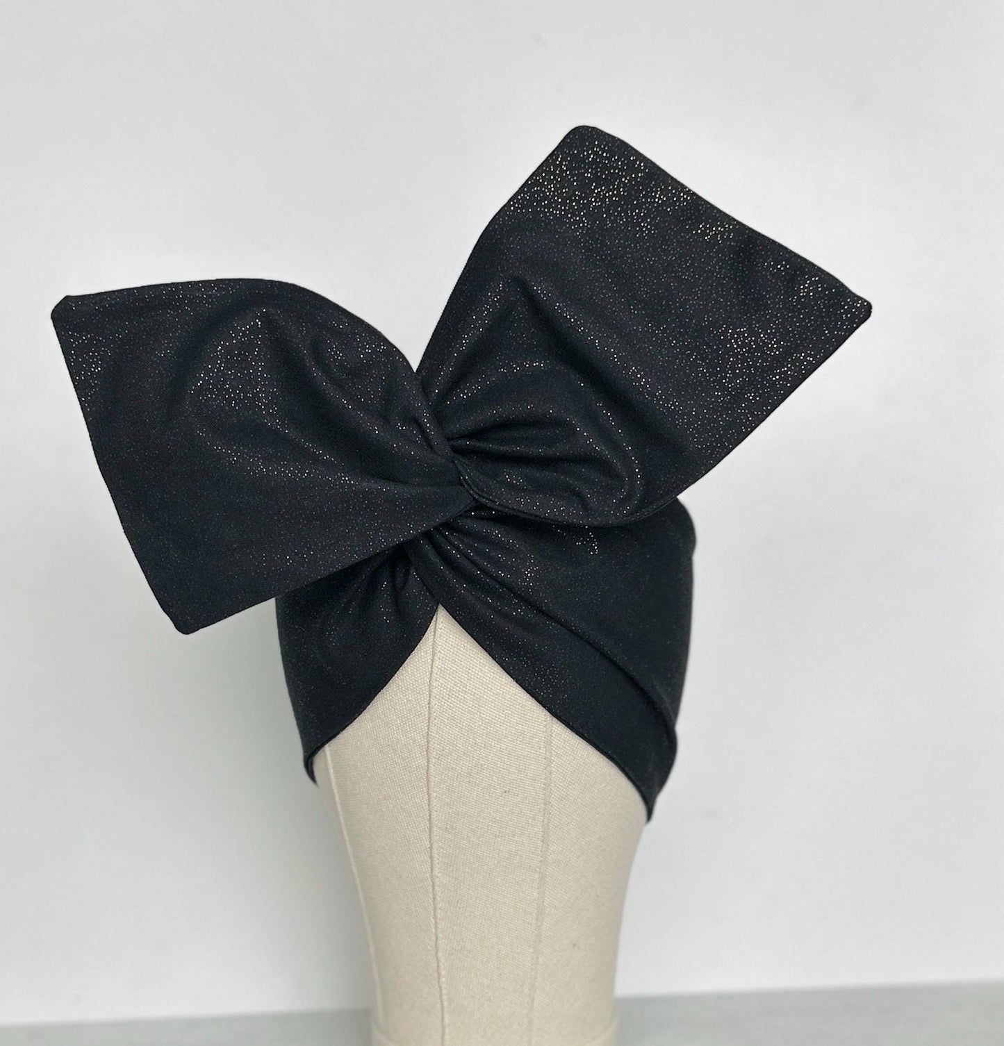 Extra Wide Bendable Wire Headband, Black & Gold Speckled Wired Head Wrap For Women, Adjustable Turban, Autumn Head Scarf