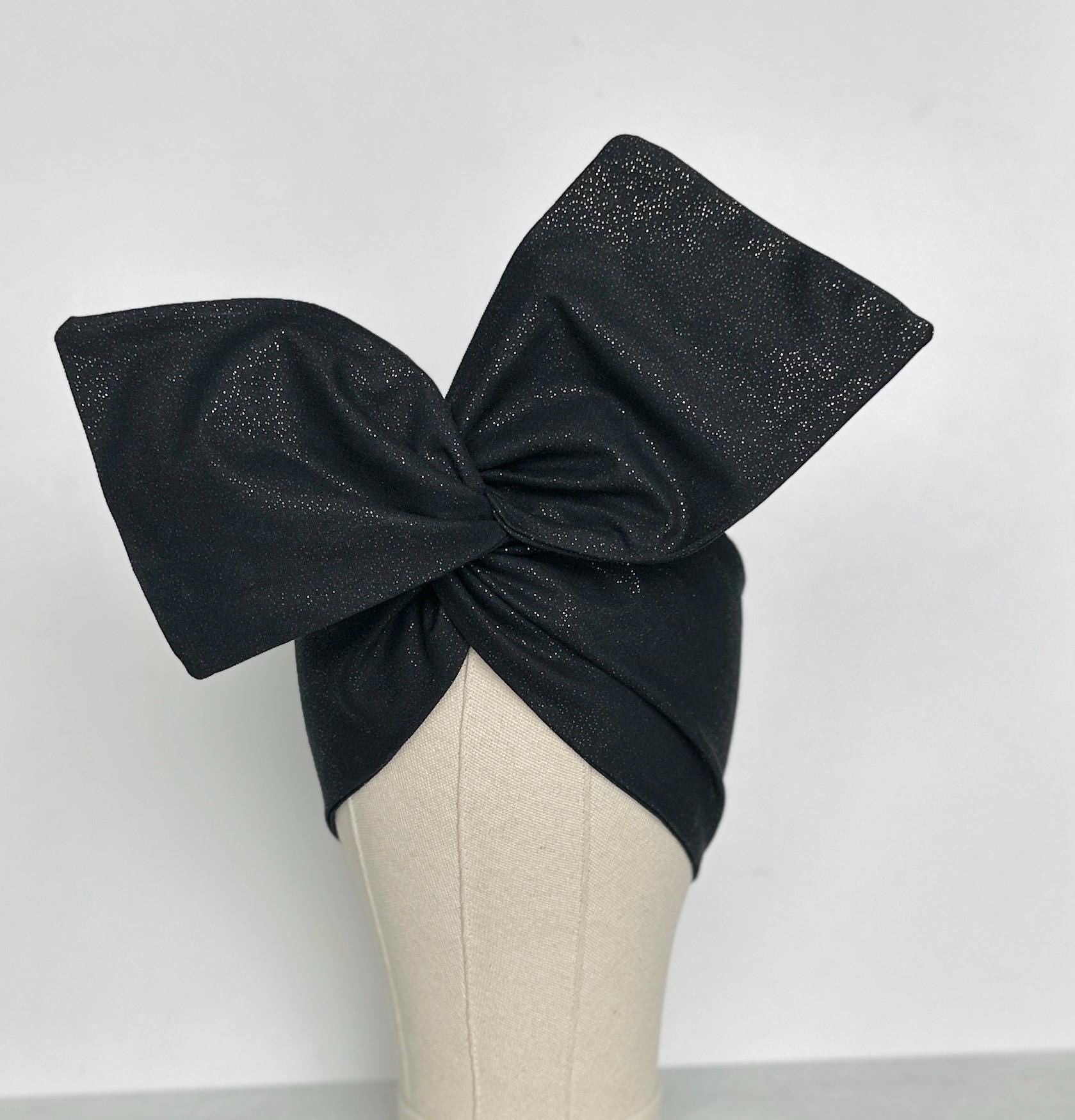 Extra Wide Bendable Wire Headband, Black & Gold Speckled Wired Head Wrap For Women, Adjustable Turban, Autumn Head Scarf