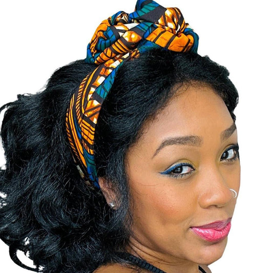 Extra Long Wide Adjustable Wire Wrap Ankara Print Headband, Wired Headband, African Fabric Head Wrap, Ankara Headband, Accessories, Turban