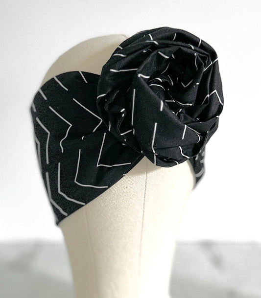 Extra Long Wide Adjustable Wire Headband, Abstract Geometric Pattern, Wired Headband, Fabric Head Wrap, Turban, Accessories, Women