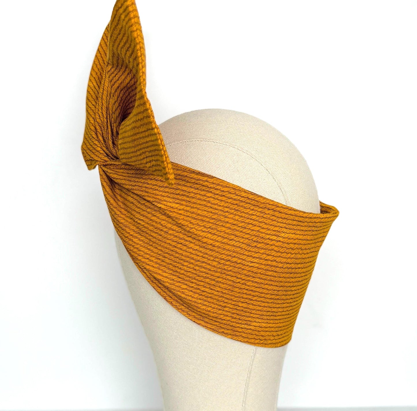 Extra Wide Adjustable Wire Headband, Mustard Yellow & Brown Wired Headband For Women, Bendable Head Wrap, Turban Accessories, Head Scarf