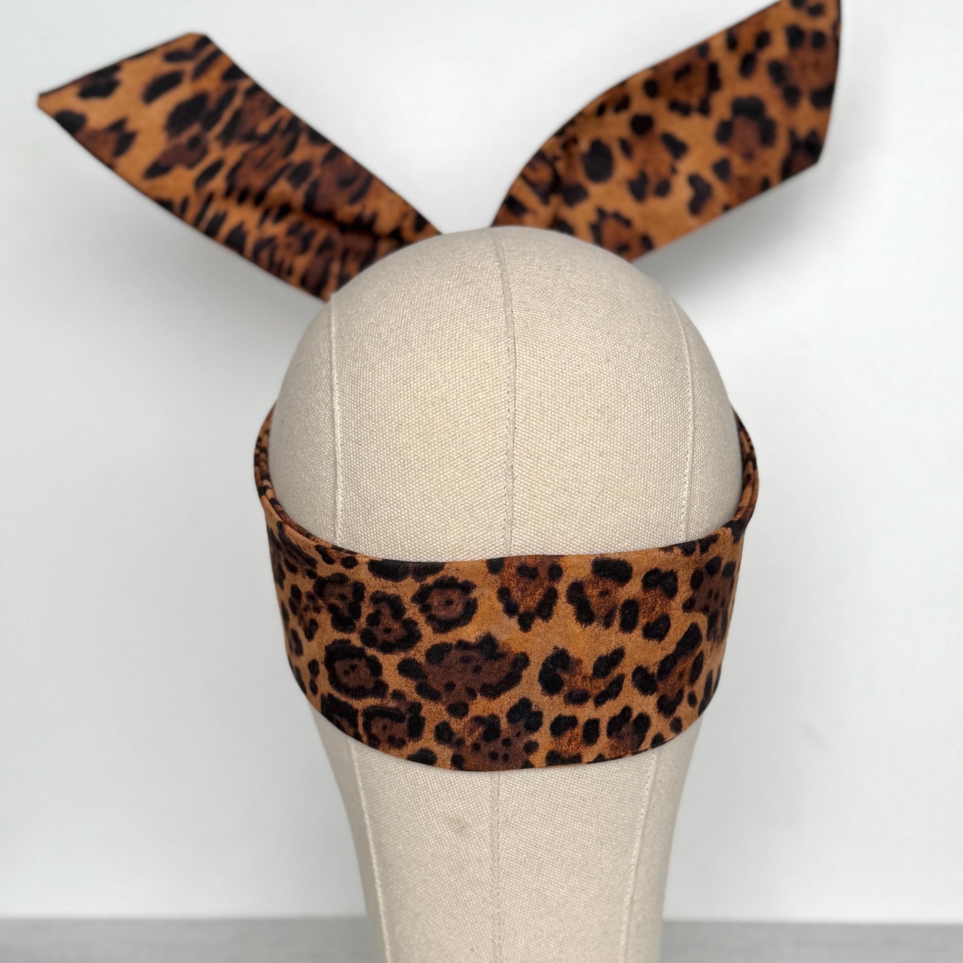 Mini Adjustable Wire Head Wrap, Leopard Print Wired Headband, Bendable Fabric Head Wrap, Women Head Scarf, No Slip Hair Accessories