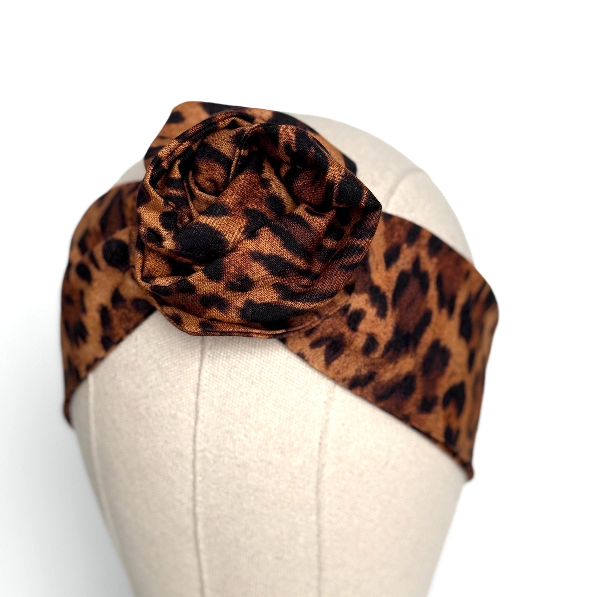 Mini Adjustable Wire Head Wrap, Leopard Print Wired Headband, Bendable Fabric Head Wrap, Women Head Scarf, No Slip Hair Accessories
