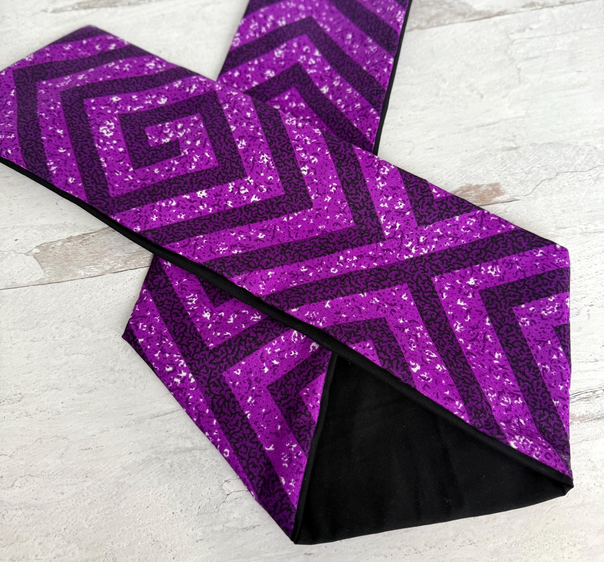 Extra Wide Adjustable Wire Wrap, Ankara Wired Headband, Purple & Black African Fabric Head Wrap, Ankara Afro Boho Accessories