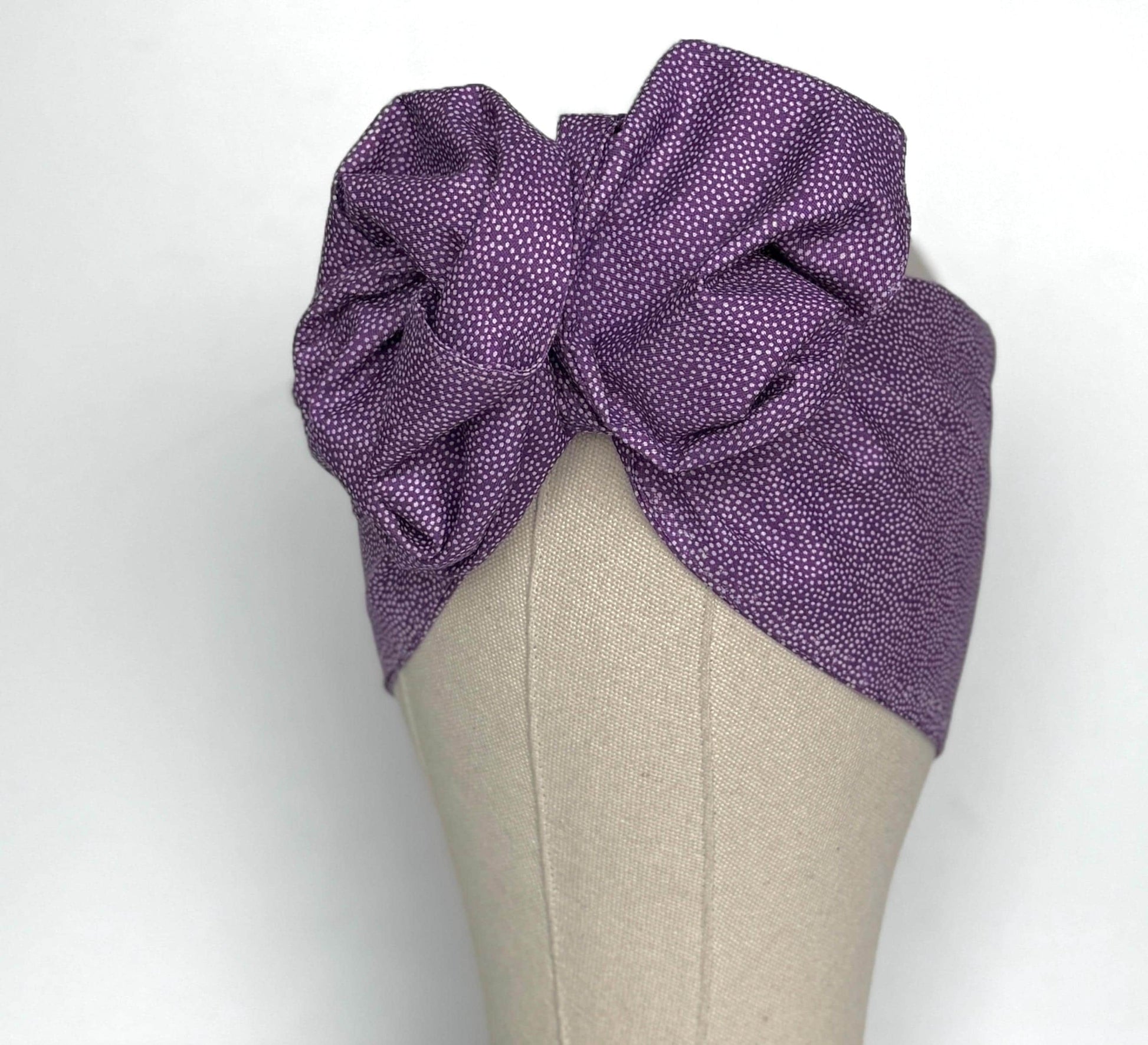 Extra Long & Wide ADJUSTABLE WIRE head Wrap, Purple Polka Dots Print Wired Head Band, Turban, Headband for Women, Boho Hair Wrap