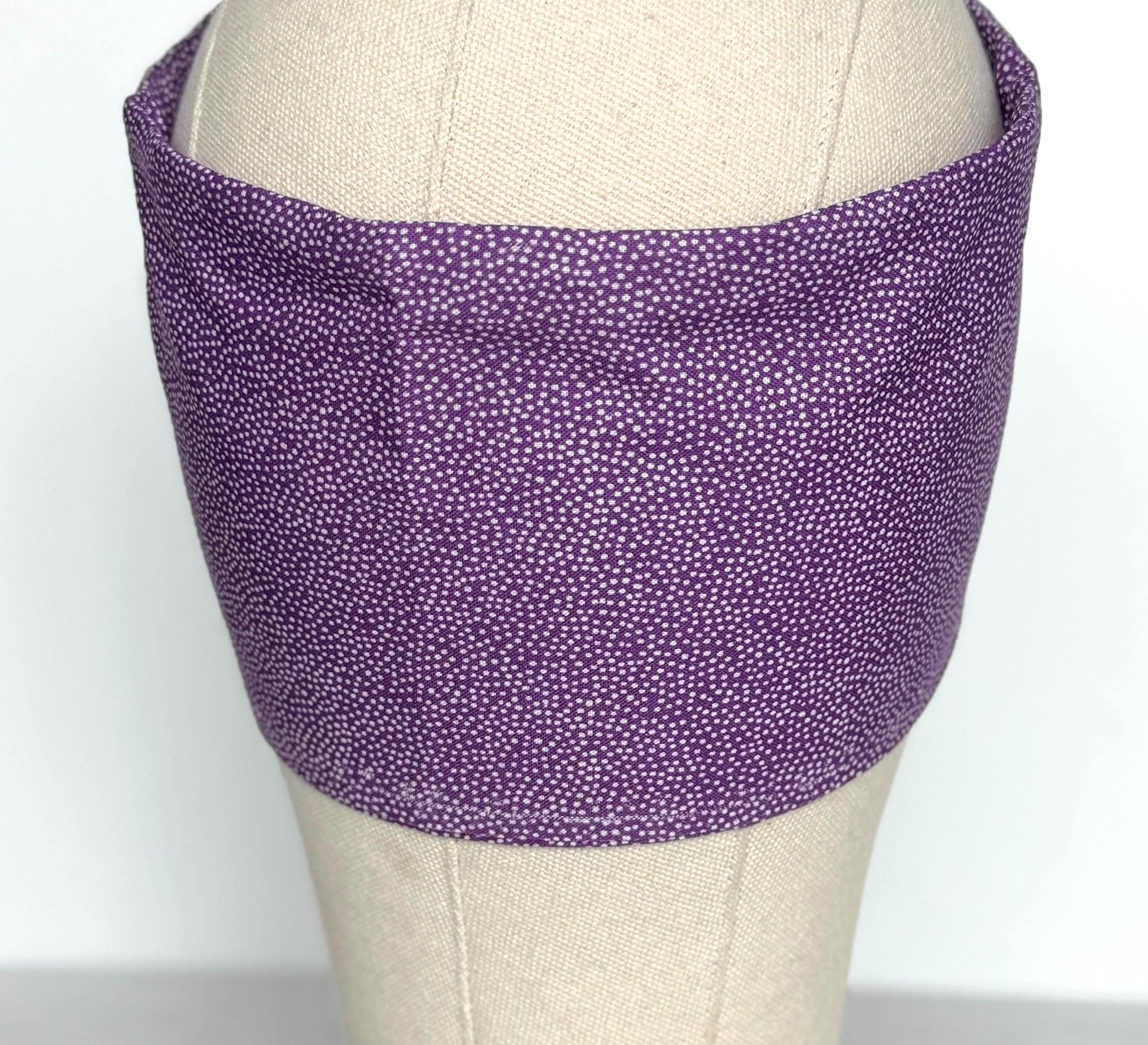 Extra Long & Wide ADJUSTABLE WIRE head Wrap, Purple Polka Dots Print Wired Head Band, Turban, Headband for Women, Boho Hair Wrap