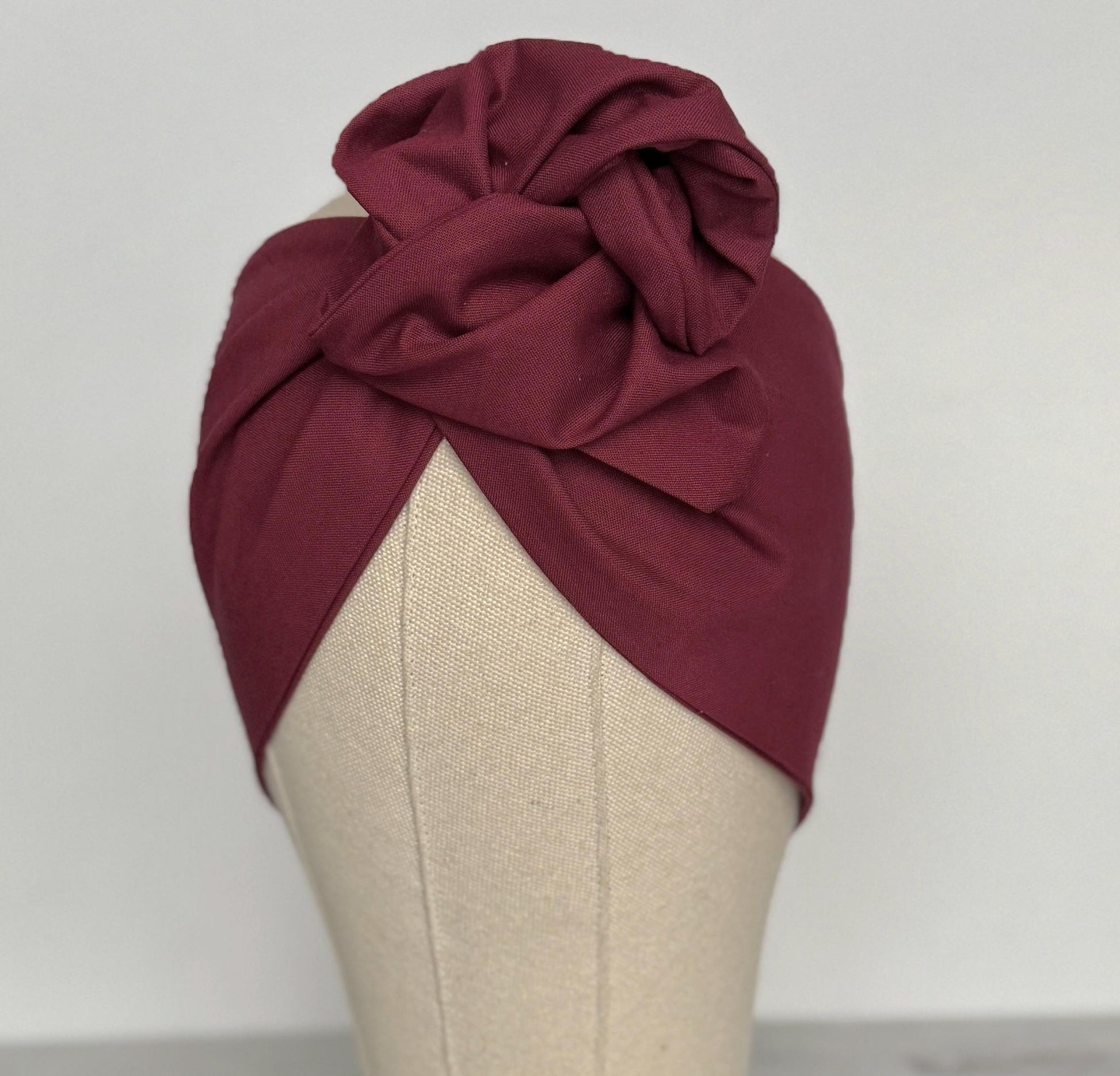 Extra Wide Adjustable Wire Headband, BURGUNDY Wired Head Wrap, Turban, Fashion Hair Accessories for Women