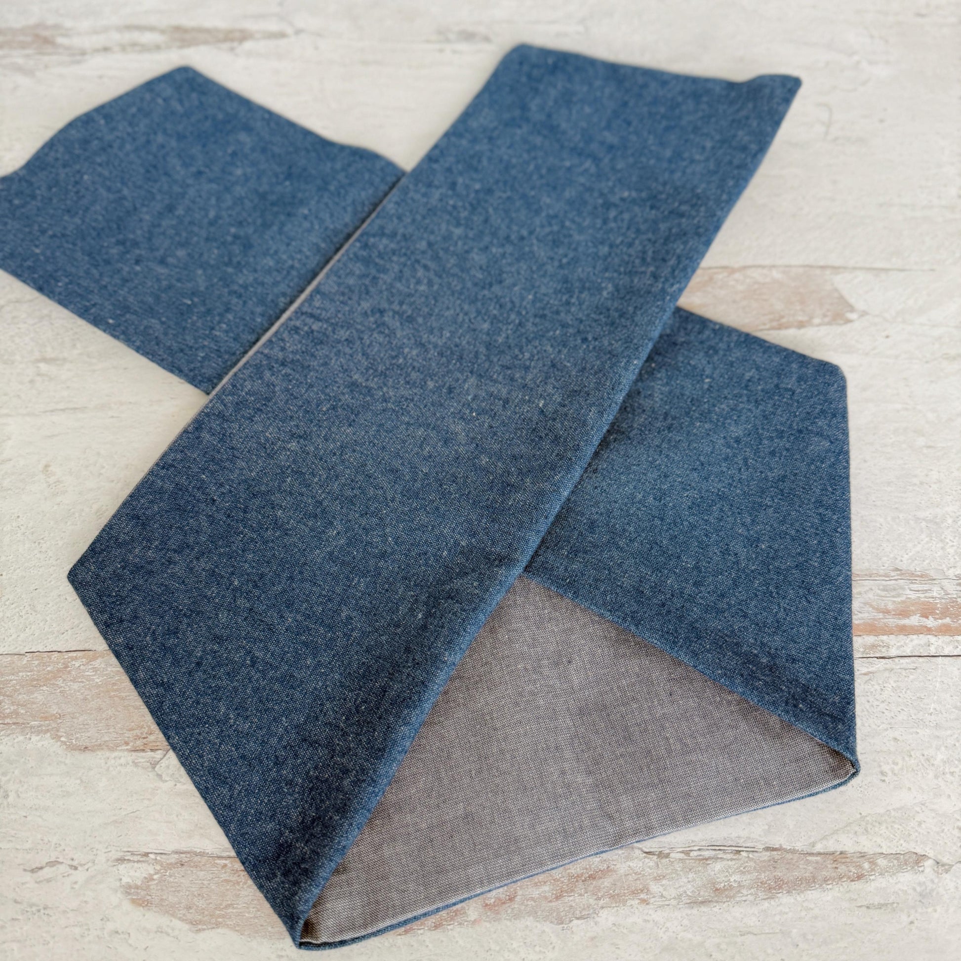 Extra Wide Reversible BENDABLE Wire Headband, Medium Denim Wired Head Wrap, Turban Accessories, Head Scarf Bandana