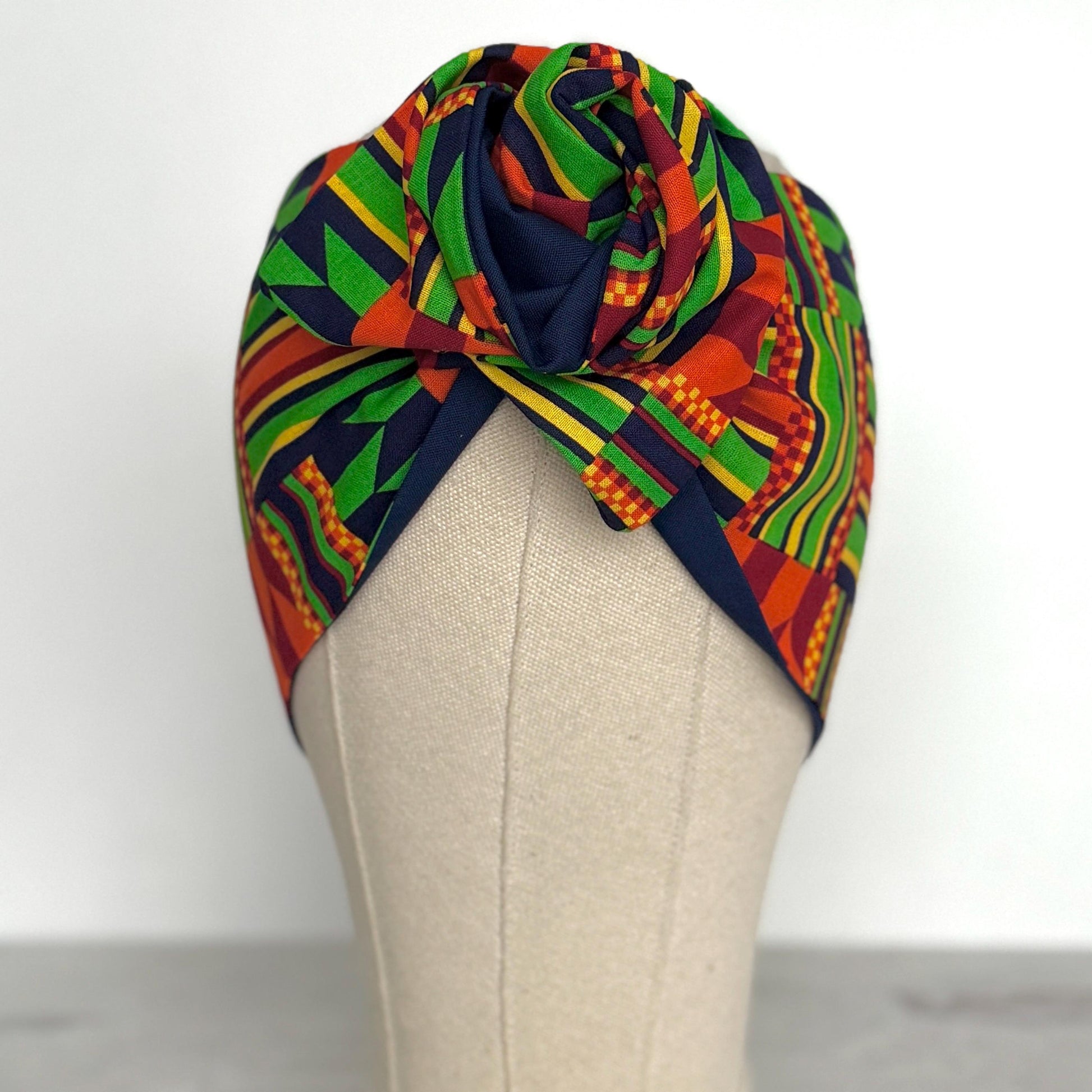 Extra Wide Reversible Wire Wrap African Print Headband, Orange Red Yellow Blue Wired Headband, Head Wrap, Turban for Women, Head Scarf