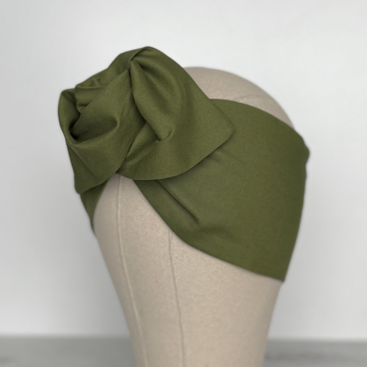 Extra Wide Adjustable Wire Headband, Olive Green Wired Head Wrap, Turban, Fashion Hair Accessories for Women